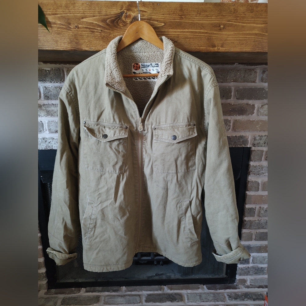 Quiksilver Khaki Sherpa-Lined Field Jacket